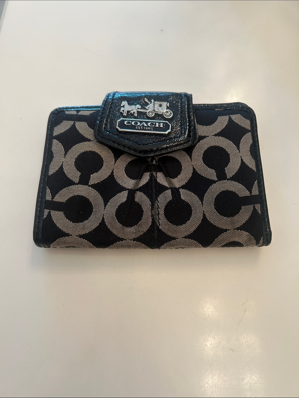 Coach gently used Wallet in Light Gray/ Black